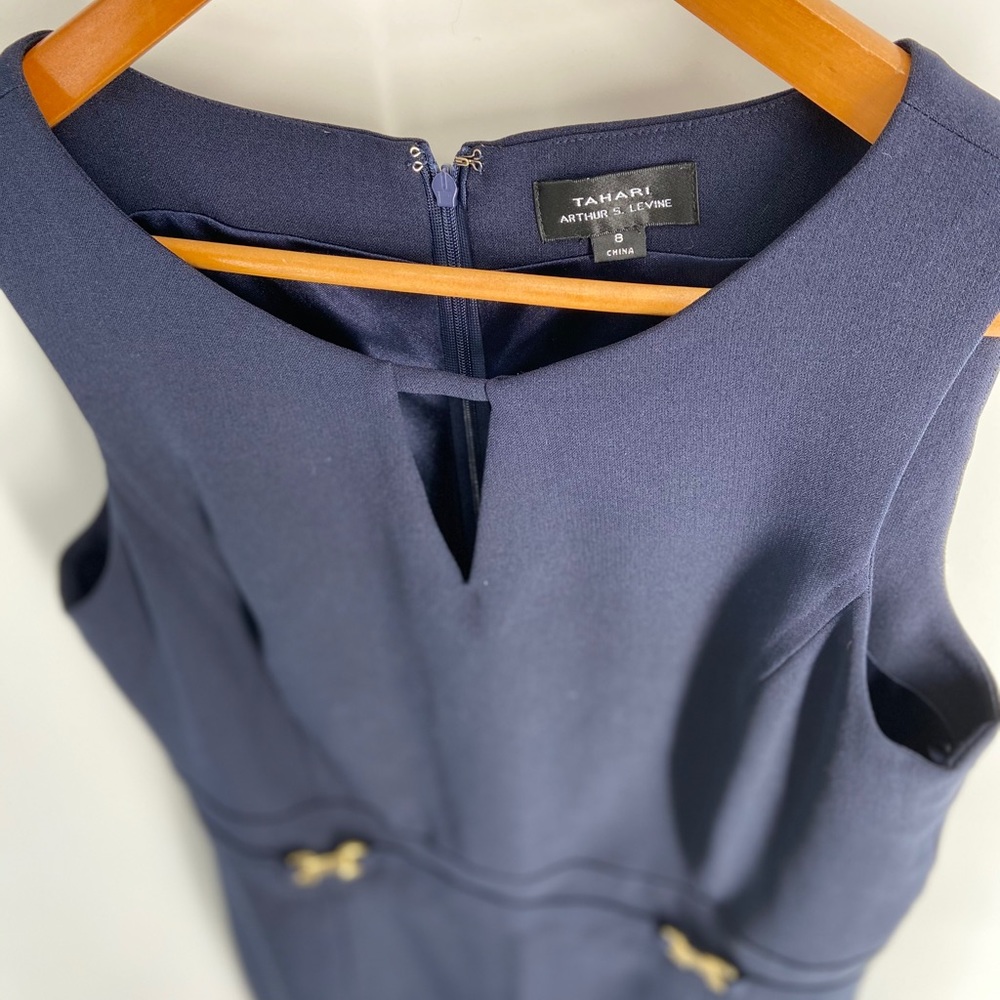 TAHARI Navy Sheath Dress